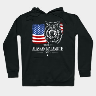 Proud Alaskan Malamute Dad American Flag patriotic gift dog Hoodie